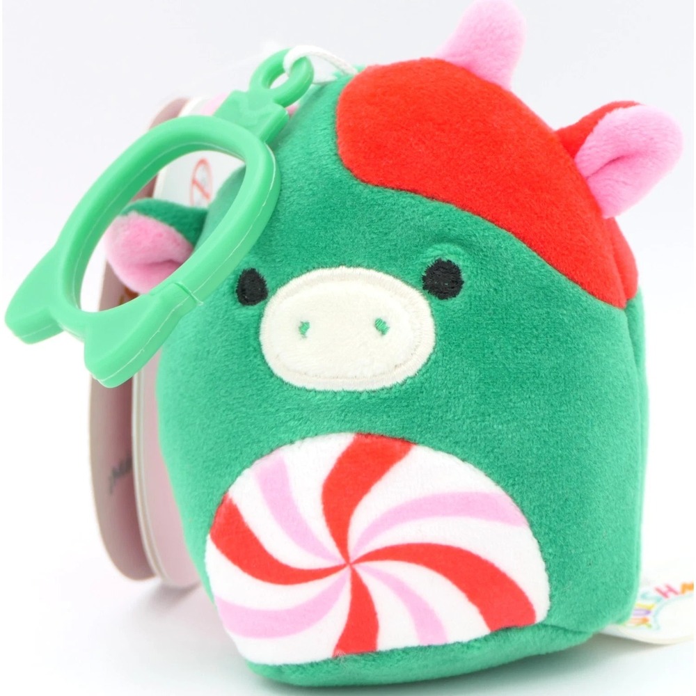 Original Squishmallows Ruben The Christmas Cow 3.5" Clip-On Plush 2025 w/‎ Tag